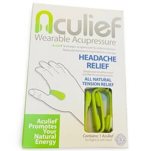 Aculief Wearable Acupressure Headache Migraine Tension Relief Green Pack of 3